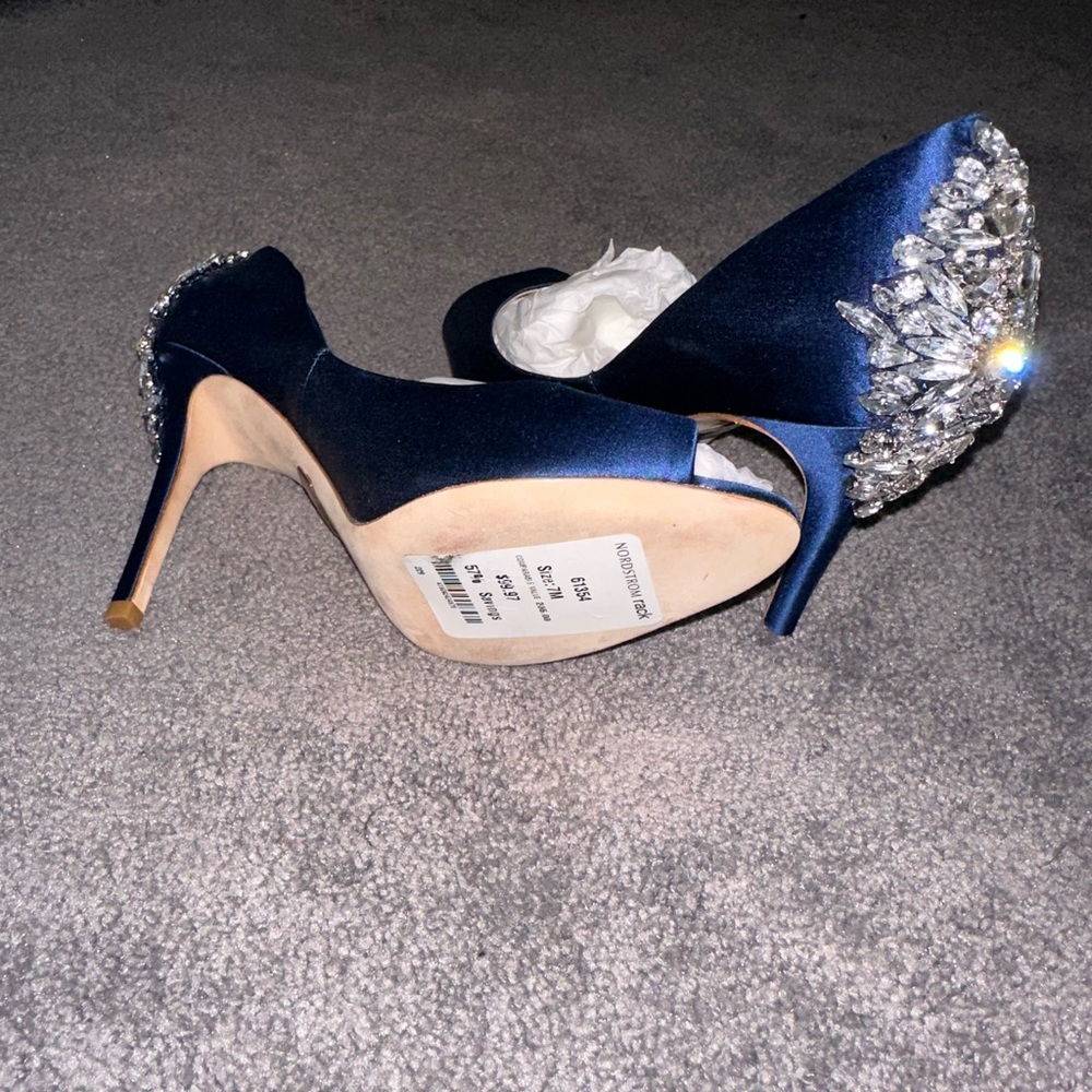 Badgley Mischka royal cobalt blue heels